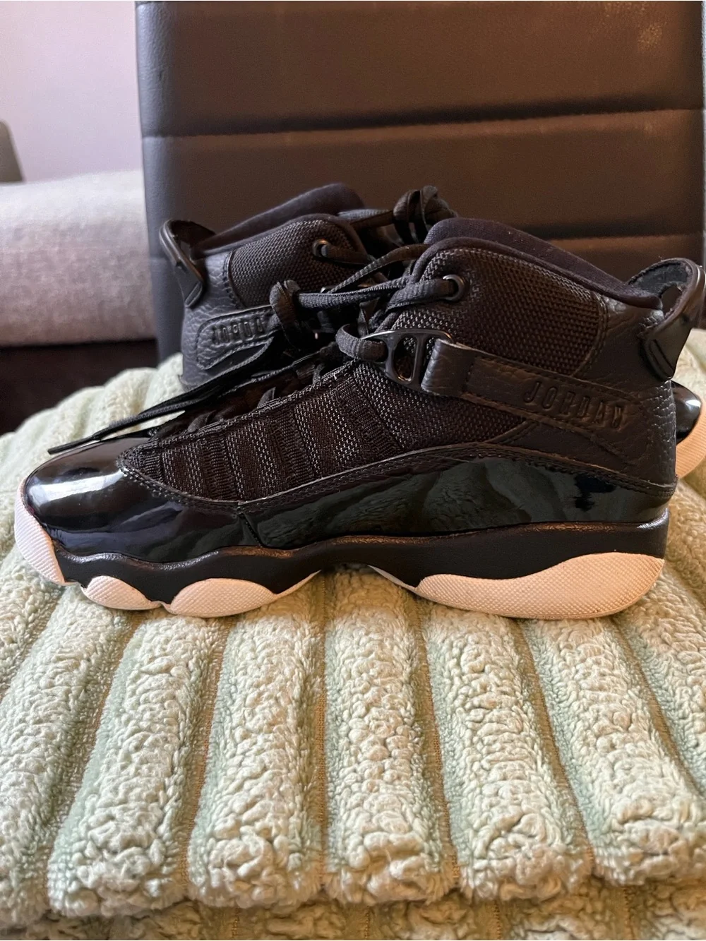Jordan Kids’ High-Top Sneakers in Black and White